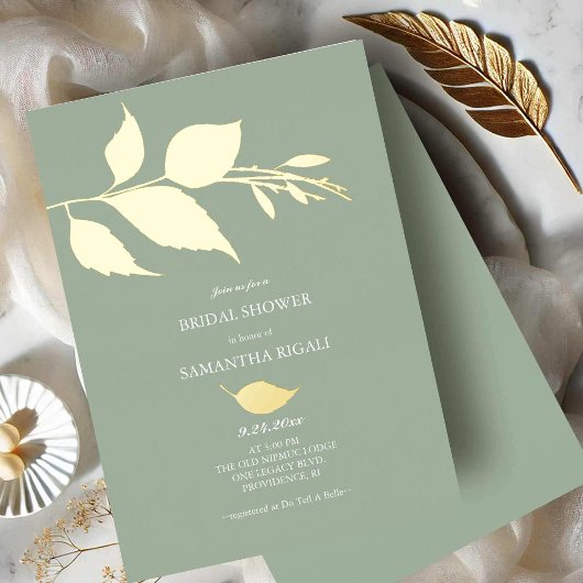 Invitations de douche nuptiale Sage Green