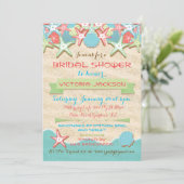 Invitations de douche nuptiale Seashell Beach (Debout devant)