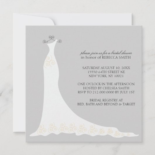 Invitations de douche nuptiale {Silver} (Devant)