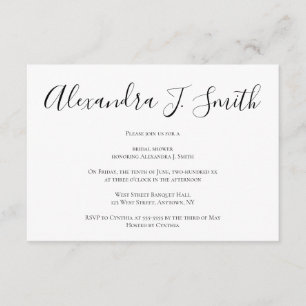 Invitations de douche nuptiale simple et moderne