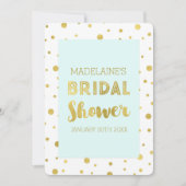 Invitations de douche nuptiale Sky Blue Gold Confe (Devant)