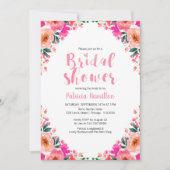 Invitations de douche nuptiale Sublime rose floral (Devant)