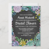 Invitations de douche nuptiale Succulente et Chalk (Devant)