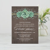 Invitations de douche nuptiale succulente pour béb (Debout devant)
