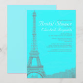Invitations de douche nuptiale Tour Eiffel (Devant / Derrière)