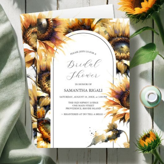 Invitations de douche nuptiale tournesol