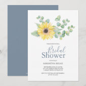 Invitations de douche nuptiale tournesol Eucalyptu (Devant / Derrière)