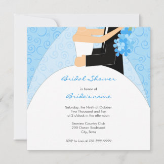 Invitations de douche nuptiale turquoise