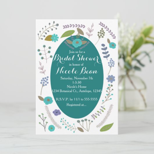 Invitations de douche nuptiale turquoise (Debout devant)