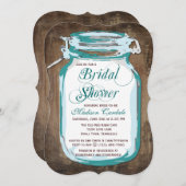 Invitations de douche nuptiale turquoise Mason Jar (Devant / Derrière)
