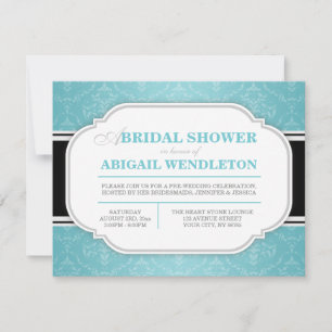 Invitations de douche nuptiale Turquoise moderne D