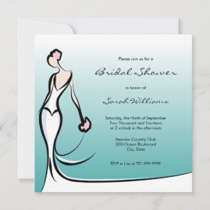 Invitations de douche nuptiale Turquoise Ombre