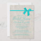Invitations de douche nuptiale Turquoise Rustic Bu (Devant)