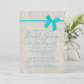 Invitations de douche nuptiale Turquoise Rustic Bu (Debout devant)