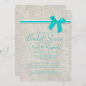 Invitations de douche nuptiale Turquoise Rustic Bu (Devant / Derrière)