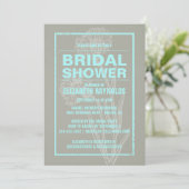 Invitations de douche nuptiale Turquoise rustique (Debout devant)
