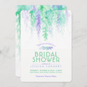 Invitations de douche nuptiale vert pourpre (Devant / Derrière)