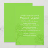 Invitations de douche nuptiale verte à simple chau (Devant / Derrière)