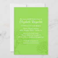 Invitations de douche nuptiale verte à simple chau