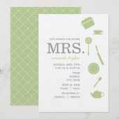 Invitations de douche nuptiale verte Monogramme (Devant / Derrière)