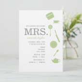 Invitations de douche nuptiale verte Monogramme (Debout devant)