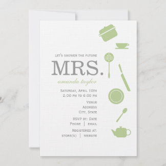 Invitations de douche nuptiale verte Monogramme