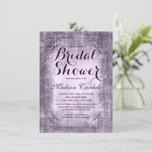 Invitations de douche nuptiale vintage (Debout devant)