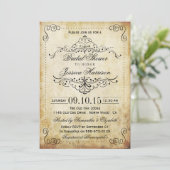 Invitations de douche nuptiale Vintage (Debout devant)