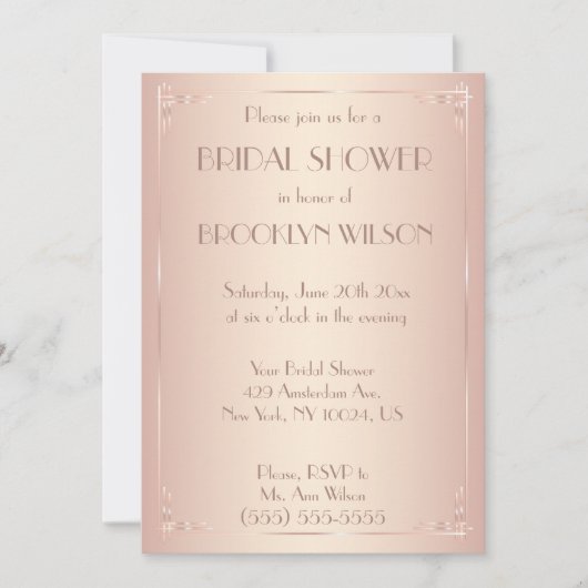Invitations de douche nuptiale vintage (Devant)