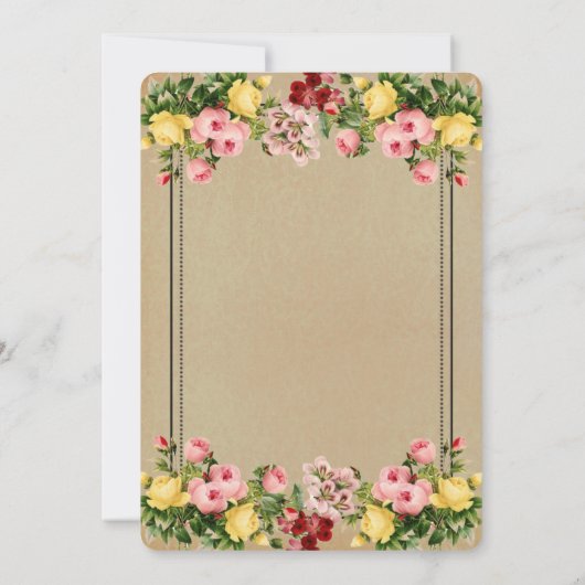 Invitations de douche nuptiale Vintage (Dos)