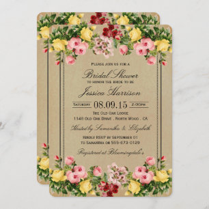 Invitations de douche nuptiale Vintage