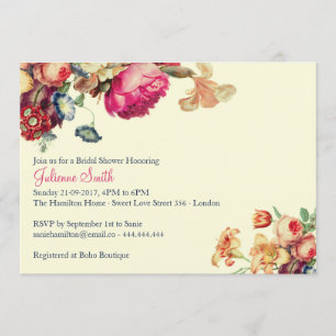 Invitations de douche nuptiale Vintage antique