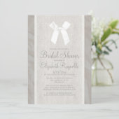 Invitations de douche nuptiale Vintage blanche (Debout devant)