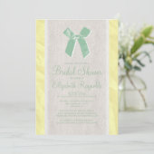 Invitations de douche nuptiale Vintage Bow jaune v (Debout devant)