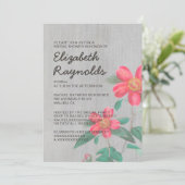 Invitations de douche nuptiale vintage Camellia (Debout devant)