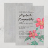 Invitations de douche nuptiale vintage Camellia (Devant / Derrière)