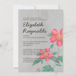 Invitations de douche nuptiale vintage Camellia