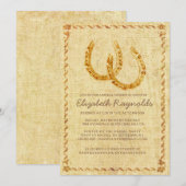 Invitations de douche nuptiale vintage Horseshoe (Devant / Derrière)