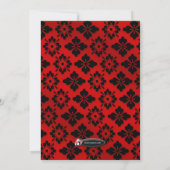 Invitations de douche nuptiale vintage Red Damask (Dos)
