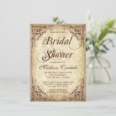 Invitations de douche nuptiale vintage Sparkle Rus (Debout devant)