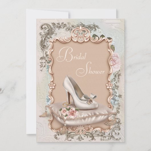Invitations de douche nuptiale vintages (Devant)
