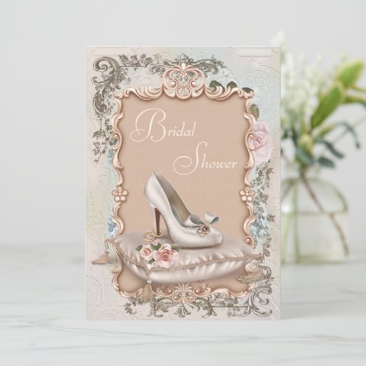 Invitations de douche nuptiale vintages (Debout devant)