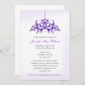 Invitations de douche nuptiale violet (Devant / Derrière)