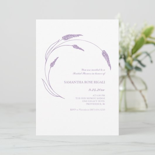 Invitations de douche nuptiale violet (Debout devant)