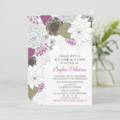 Invitations de douche nuptiale violet blanc (Debout devant)