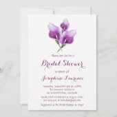 Invitations de douche nuptiale violette Calla Lily (Devant)