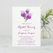 Invitations de douche nuptiale violette Calla Lily (Debout devant)
