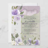 Invitations de douche nuptiale violette moderne (Devant)