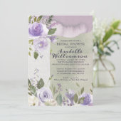 Invitations de douche nuptiale violette moderne (Debout devant)
