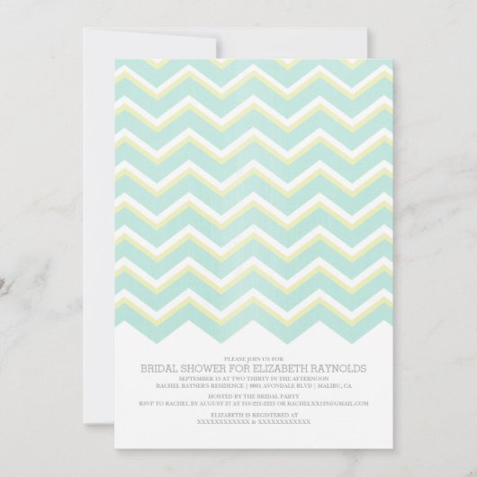 Invitations de douche nuptiale Zigzag moderne (Devant)